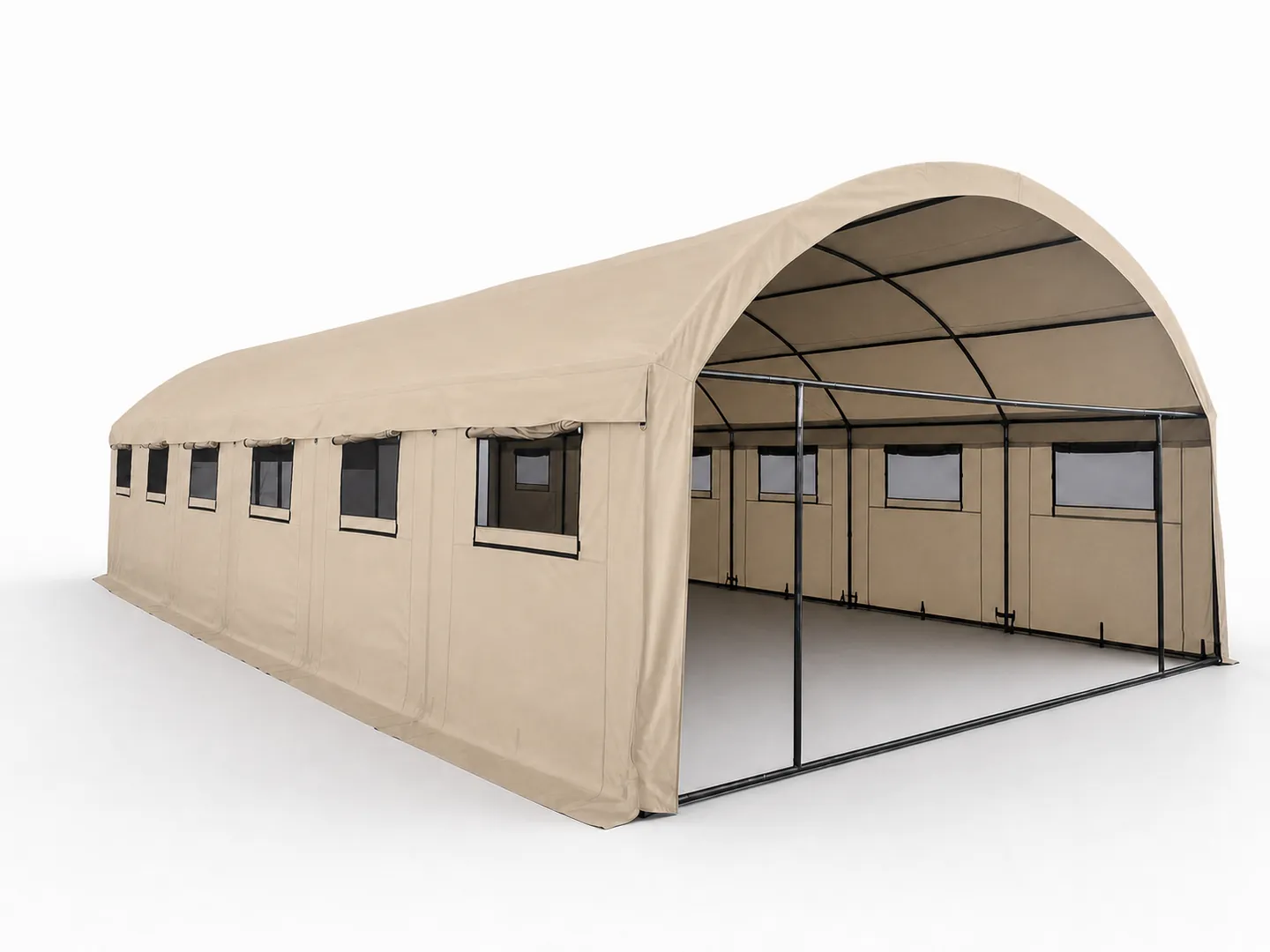 Arc-Roof Straight-Wall Shelter — Additional construction view