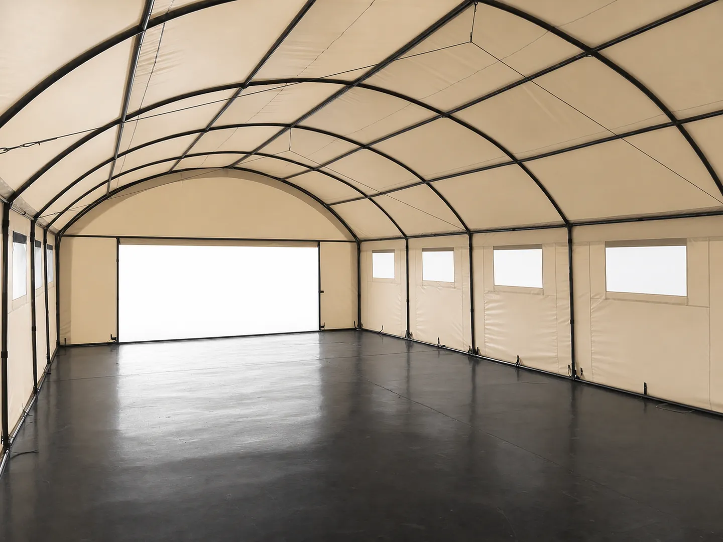 Arc-Roof Straight-Wall Shelter — Additional construction view