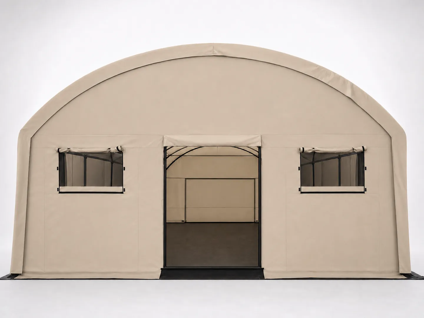Arc-Roof Straight-Wall Shelter — Additional construction view