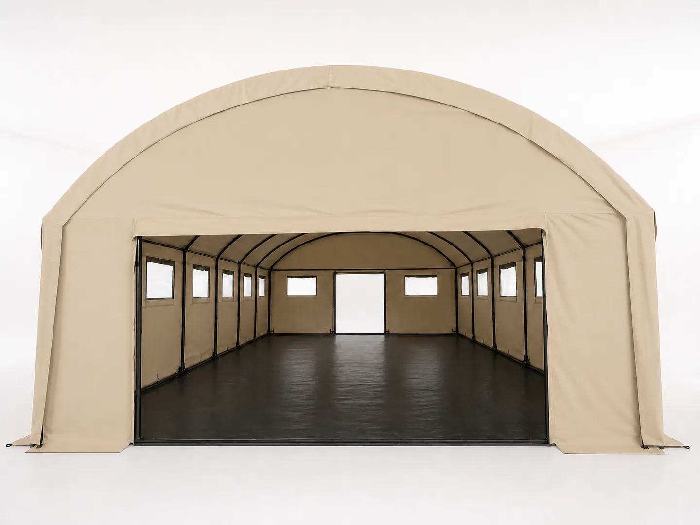 Arc-Roof Straight-Wall Shelter — Additional construction view