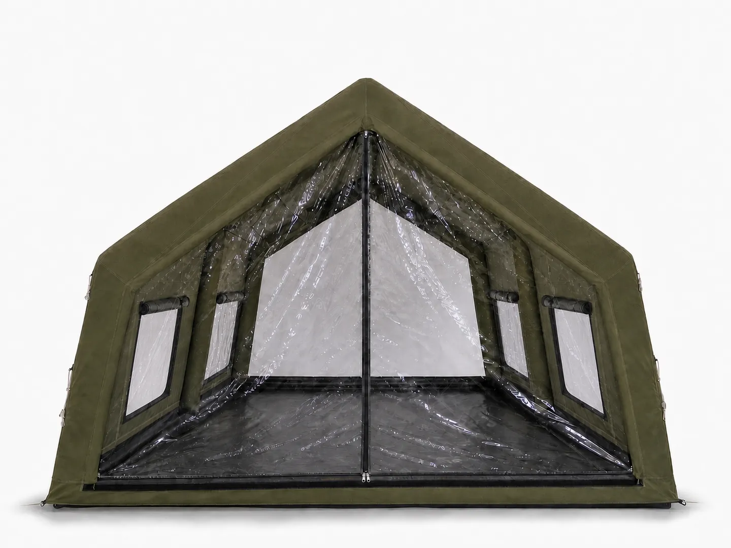 17.2 m² Inflatable Tent — Structure, frame and usable space