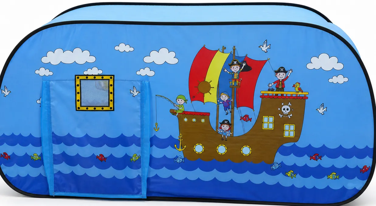 Kids' Play Tent — Access, zipper and ventilation details