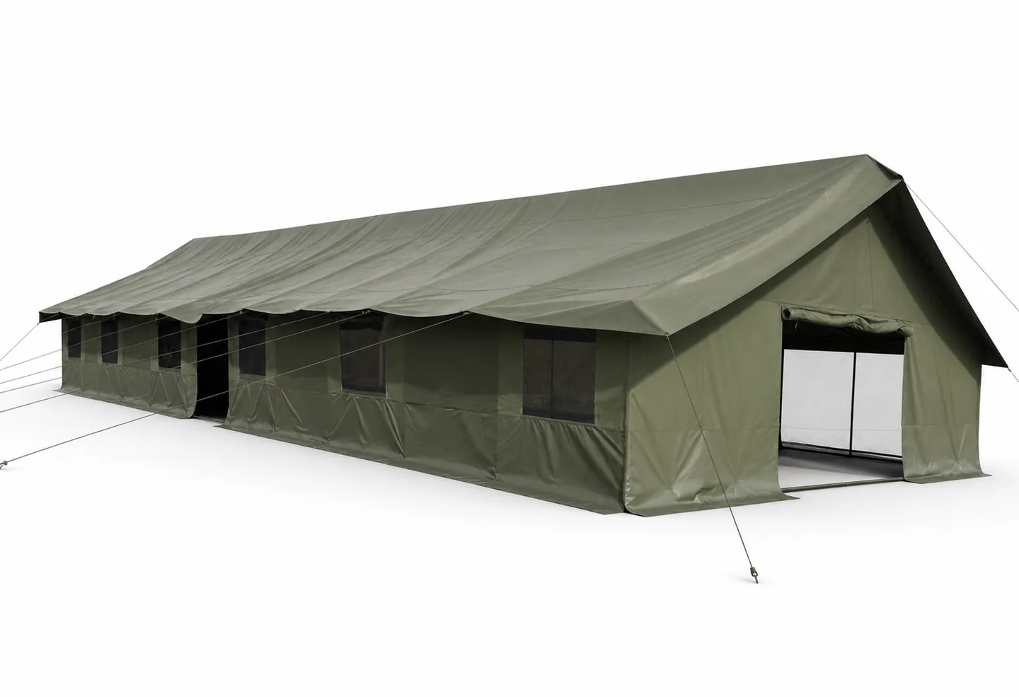 200 m² Large Military Shelter — Structure, frame and usable space