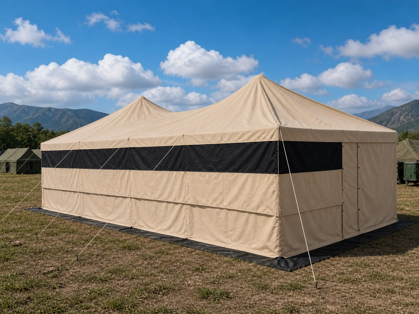 5 × 10 m Military Tent — application scene for environment reference