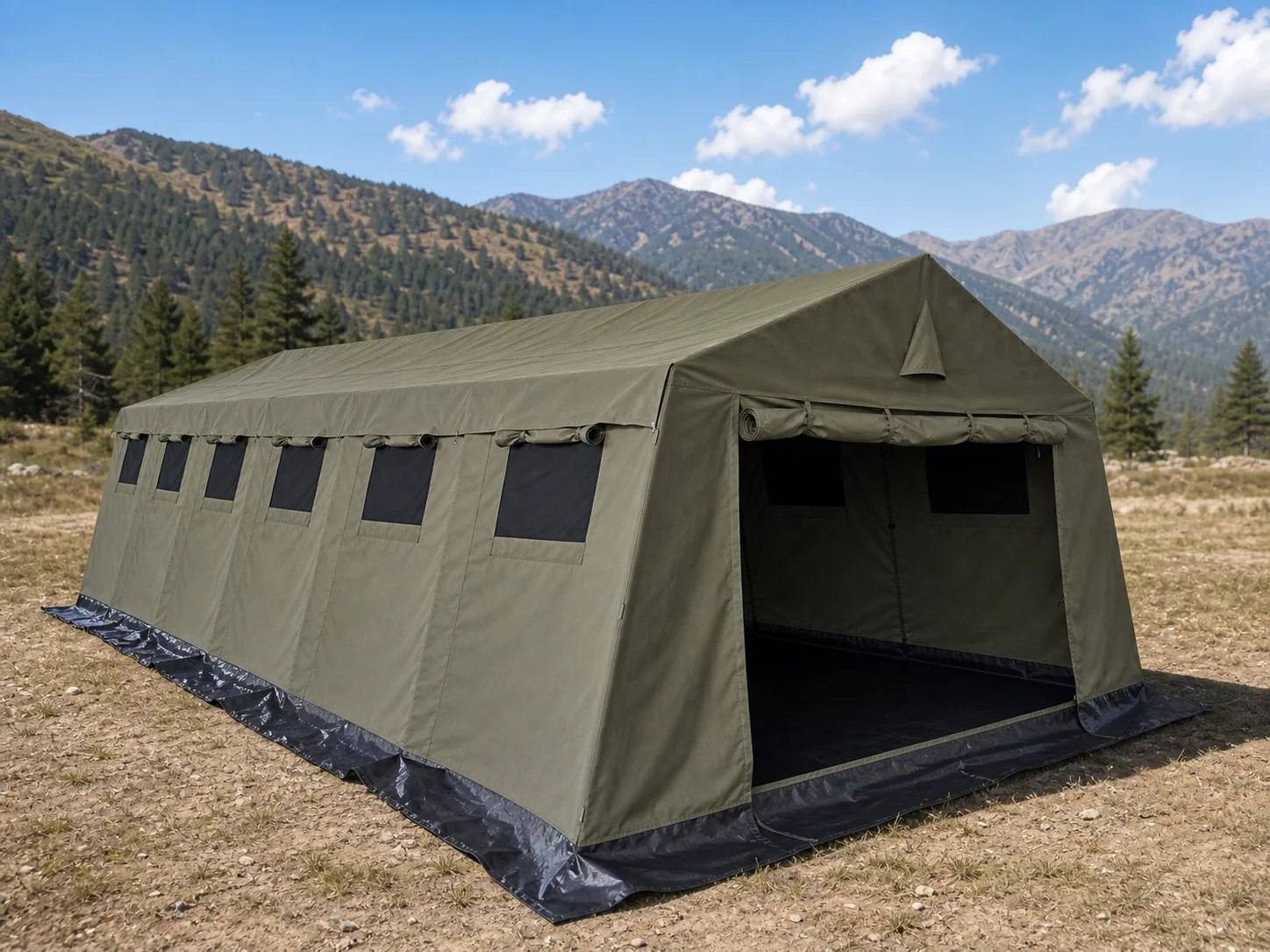 5 × 12 m Ridge-Style Tent — application scene for environment reference