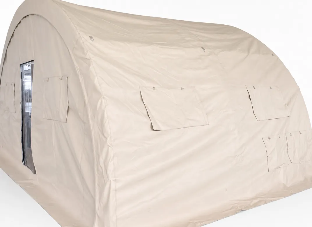 6 × 4 m Semi-Dome Shelter — Access, zipper and ventilation details