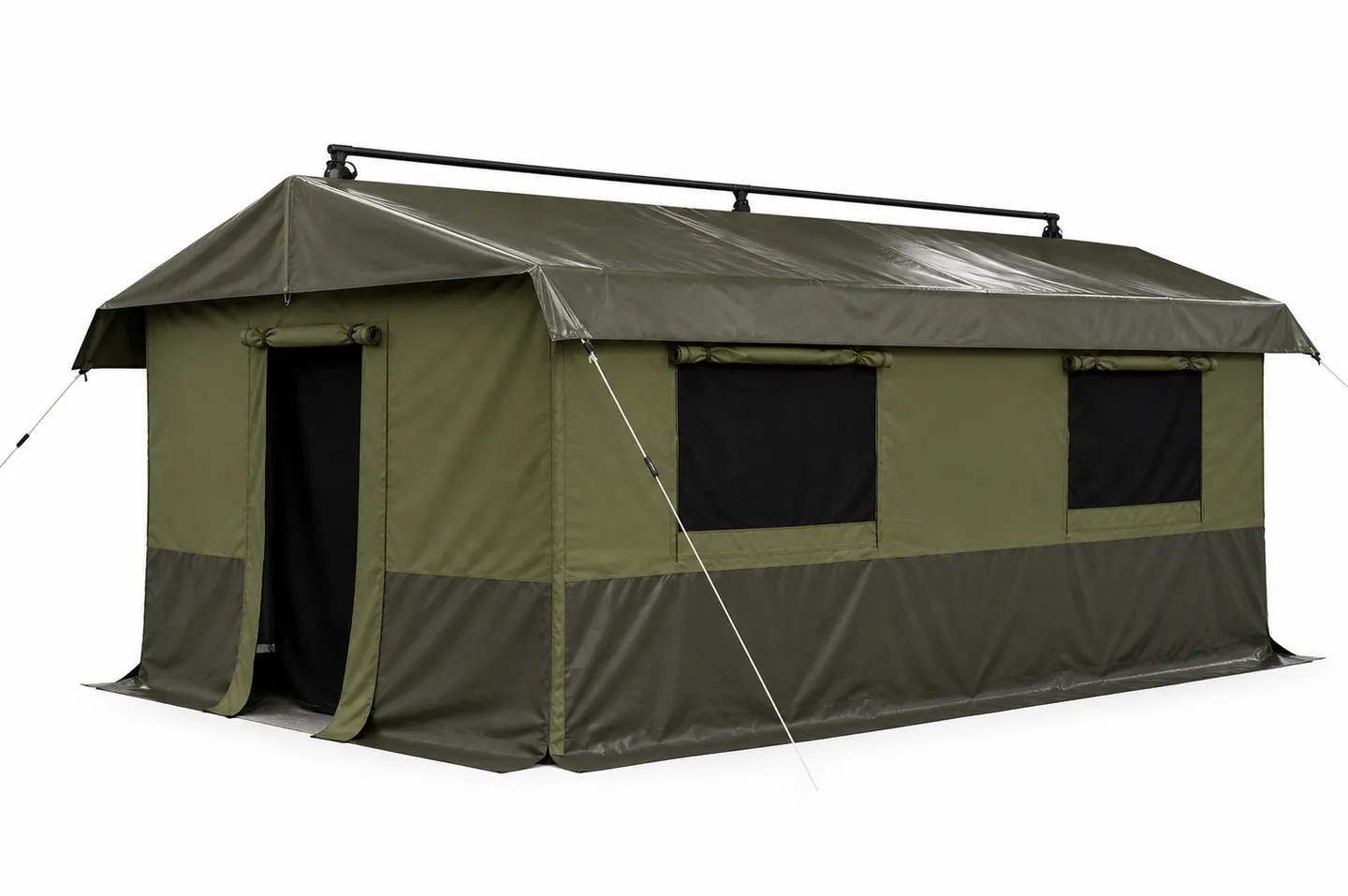 Straight-Wall Double-Roof Military Tent — Structure, frame and usable space